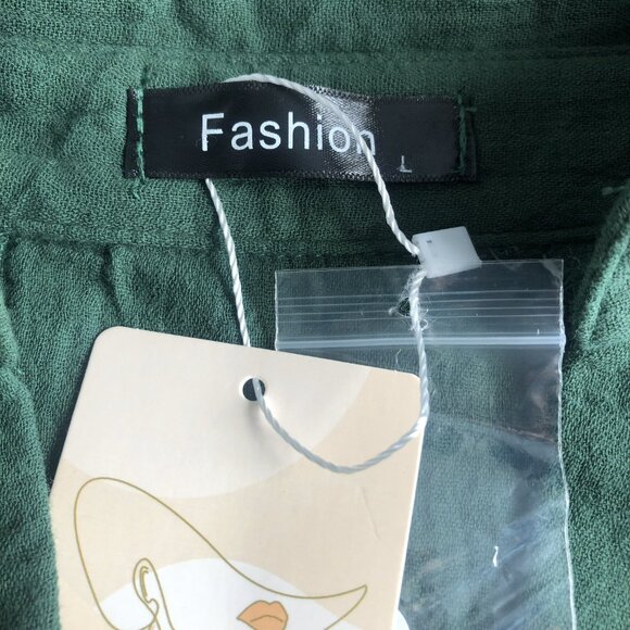 Women's Green Fashion Pull Over Long Sleeves Top Size Large - Picture 3 of 4